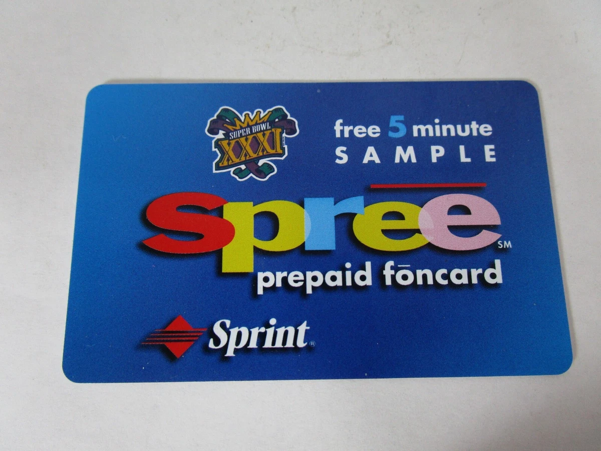 Super Bowl XXXI Spree Foncard Phone Card Sprint | eBay