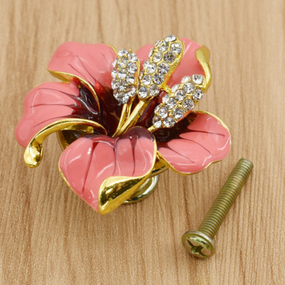 Elegant Flower Design Ceramic Handles Cabinet Knobs Home Kitchen Drawer Pull
