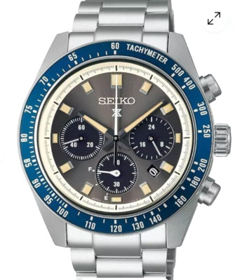 空様【】FSN990 Seiko SSC939 Speedtimer Chronograph Solar Watch Blue Bezel