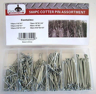 GOLIATH INDUSTRIAL TOOL 560pc GOLIATH INDUSTRIAL COTTER PIN ASSORTMENT CLIP KEY HARDWARE