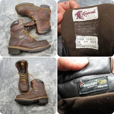 Chippewa Logger Work Boots Men 10 Brown Leather Steel Toe 400g Insulated