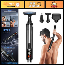 Electric Back Shaver for Men - Body Groomer, Hair Removal, Waterproof, Rechargea