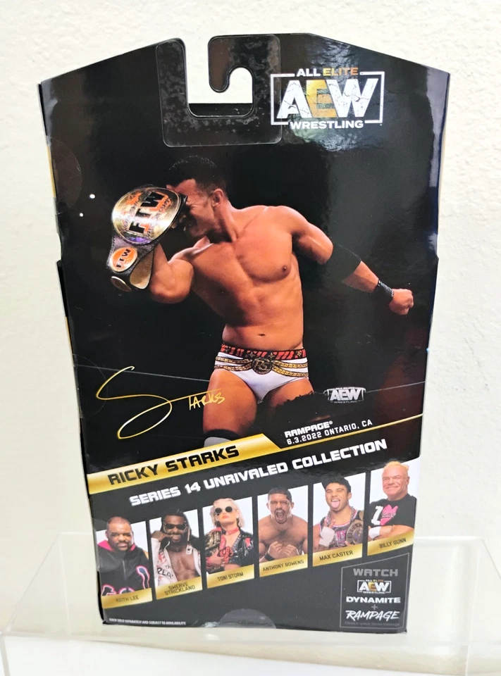 Figura de acción de lucha libre AEW Unrivaled 14 Ricky Starks All Elite título FTW #128 Foto 2 de 4