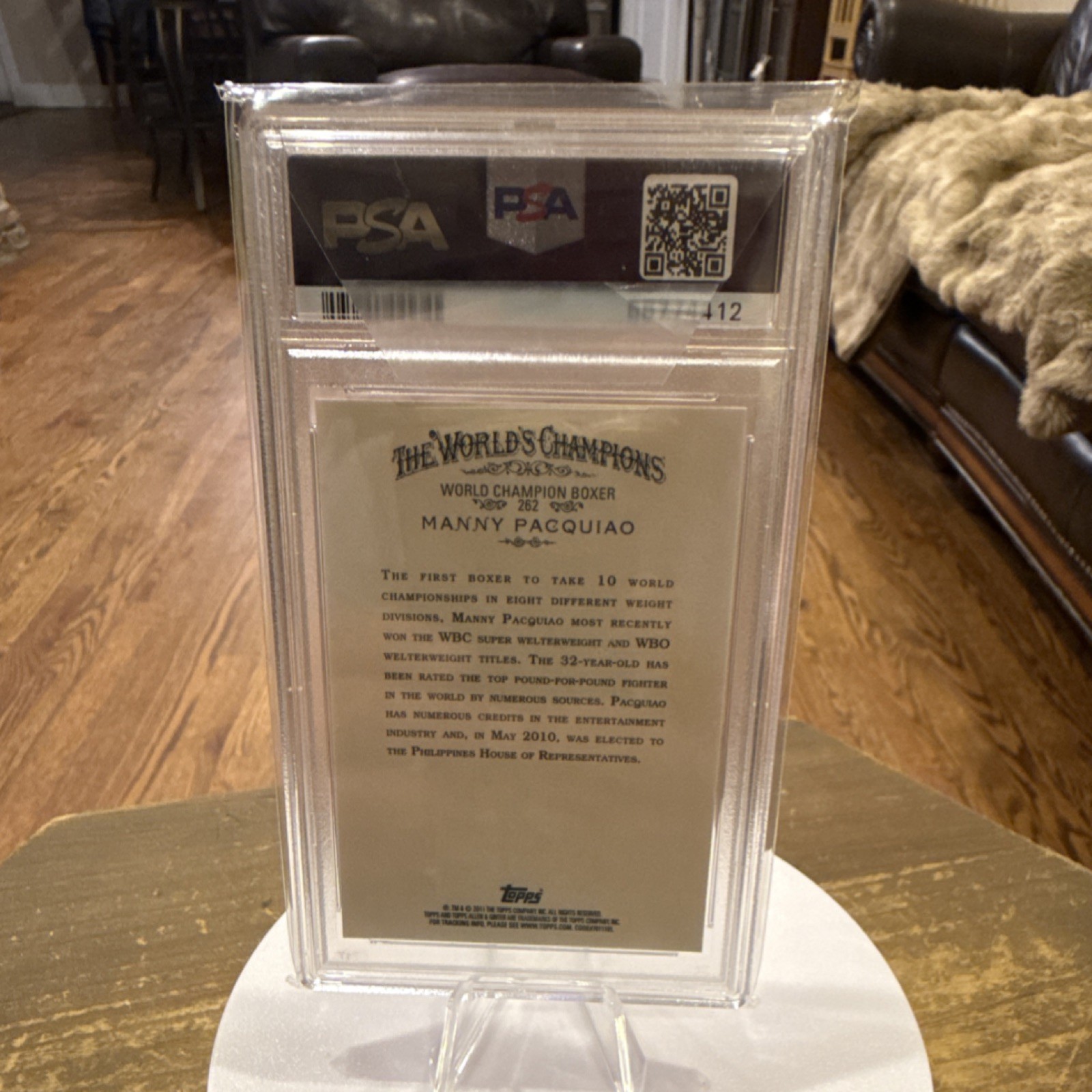 Topps 2011 Allen & Ginter Manny Pacquiao Rookie Base #262 Boxing PSA 10 view 6