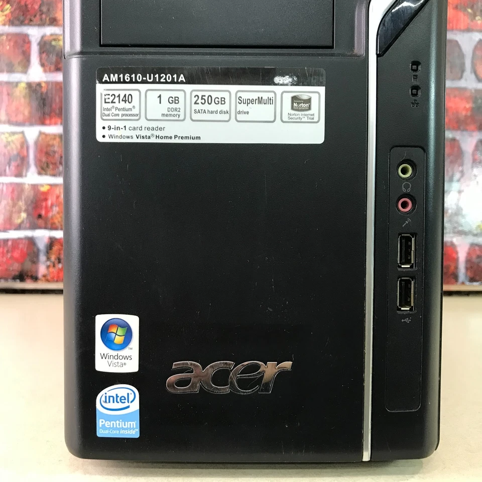 Acer PC for Retro Gaming Pentium 1.60GHz 1GB RAM 250GB HDD Windows 7 Pro 64-Bit - Image 4 of 4