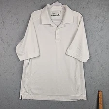 Cutter And Buck Shirt Mens XL White Lightweight Preformance Golf Dry Tec Logo 