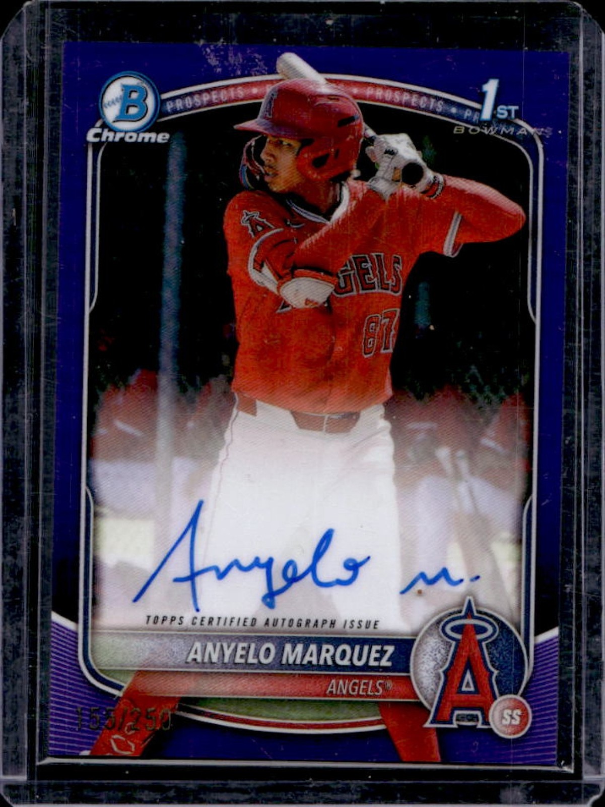 2025 Bowman Chrome Anyelo Marquez Auto Purple Refractor 1st #/250 Angels