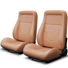2 Pcs Universal Classic Pvc Obs Style Seats W Dual Slider Low Back Bucket Seats