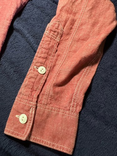 J Crew Men’s Medium Red Chambray Long Sleeve Button Up Shirt - 第 4/5 張圖片