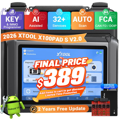  2026 XTOOL X100PAD S V2.0 Key Programmer with EEPROM Adapter Auto OBD2 Scanner