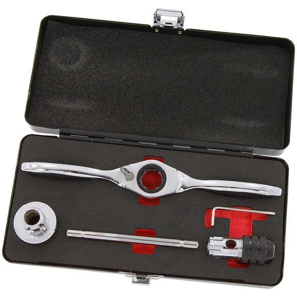 Ratchet Tap & Die Holder Set Ratcheting Bi-Directional 72-Tooth M3-M12
