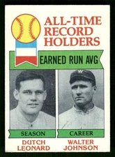 1979 Topps All-Time Record Holders: ERA Leonard /Johnson #418