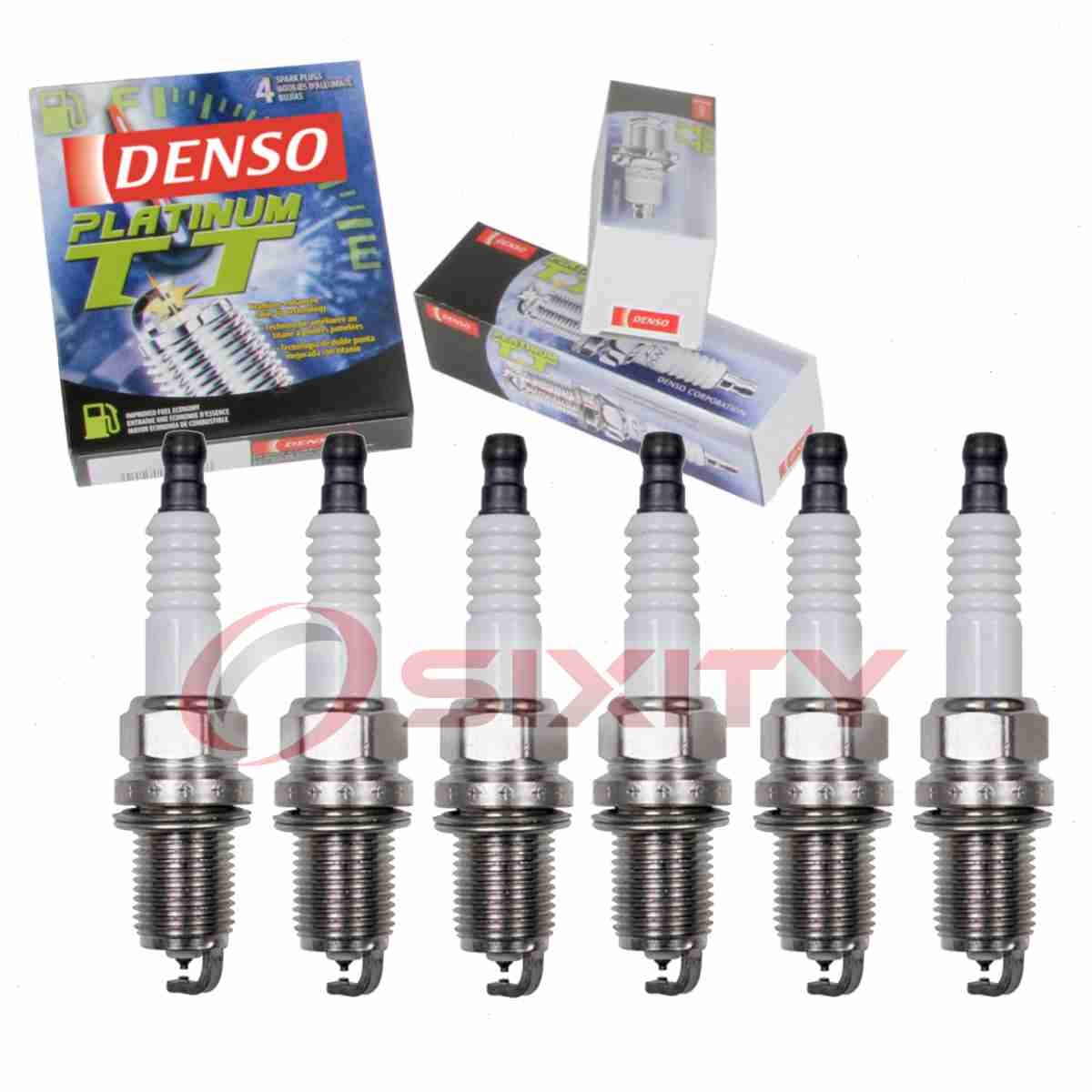 6 pc Denso Platinum TT Spark Plugs for 2004-2006 Suzuki Verona 2.5L L6 on