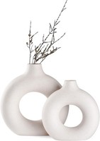 Donut Keramik Vase Set 2 StüCk Runde Matte Vasen FüR Pampasgras Boho Stil