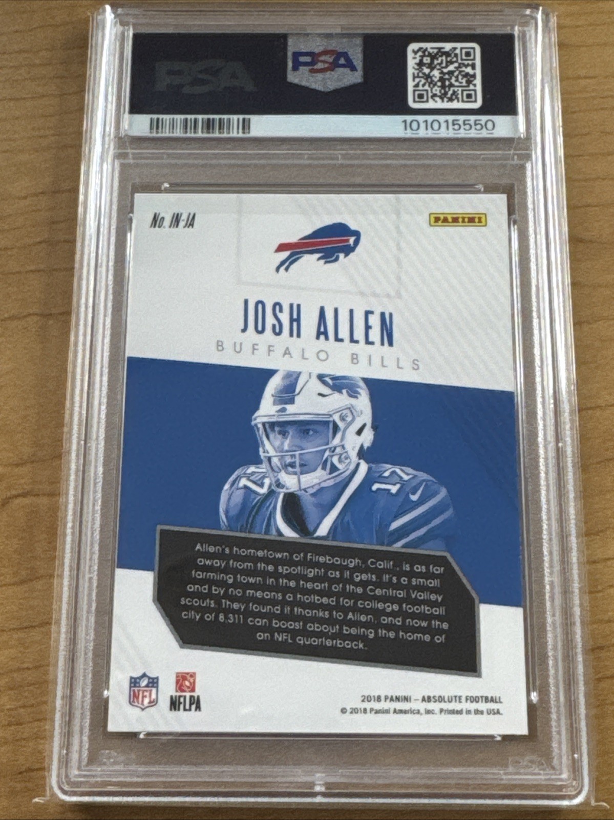 Josh Allen PSA 10 2018 Panini Absolute - Introductions #IN-JA (RC) Rookie view 2