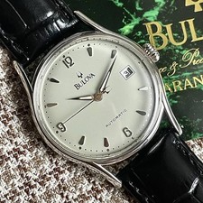 Bulova Classic 46091 Automatic Watch Light Gray Dial 36mm Exhibition Back 90s