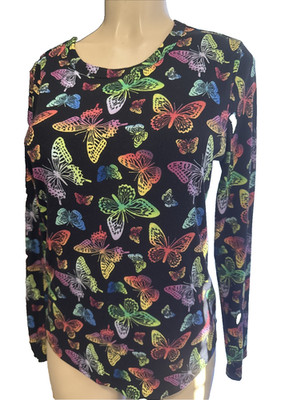 Butterfly Neon Top S Fairy Grunge Butterflies Rainbow Juniors XL ybd