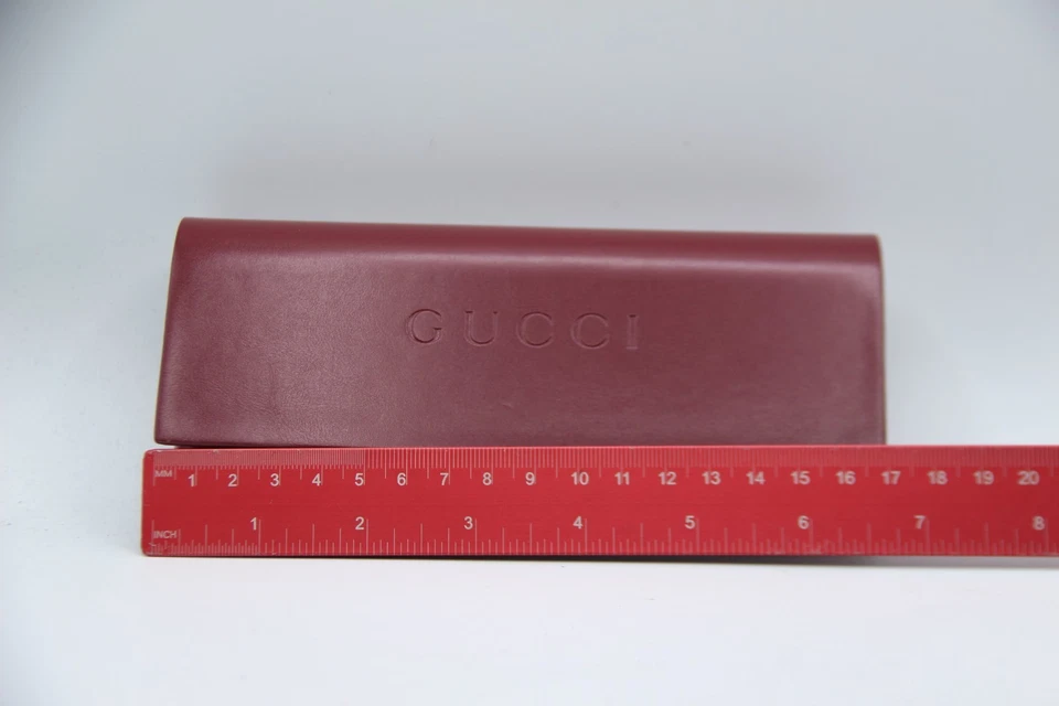 NUEVO GUCCI CUERO ROJO SUAVE SOLAPA ESTUCHE GAFAS GAFAS GAFAS ESTUCHE ÓPTICO TELA Foto 3 de 4