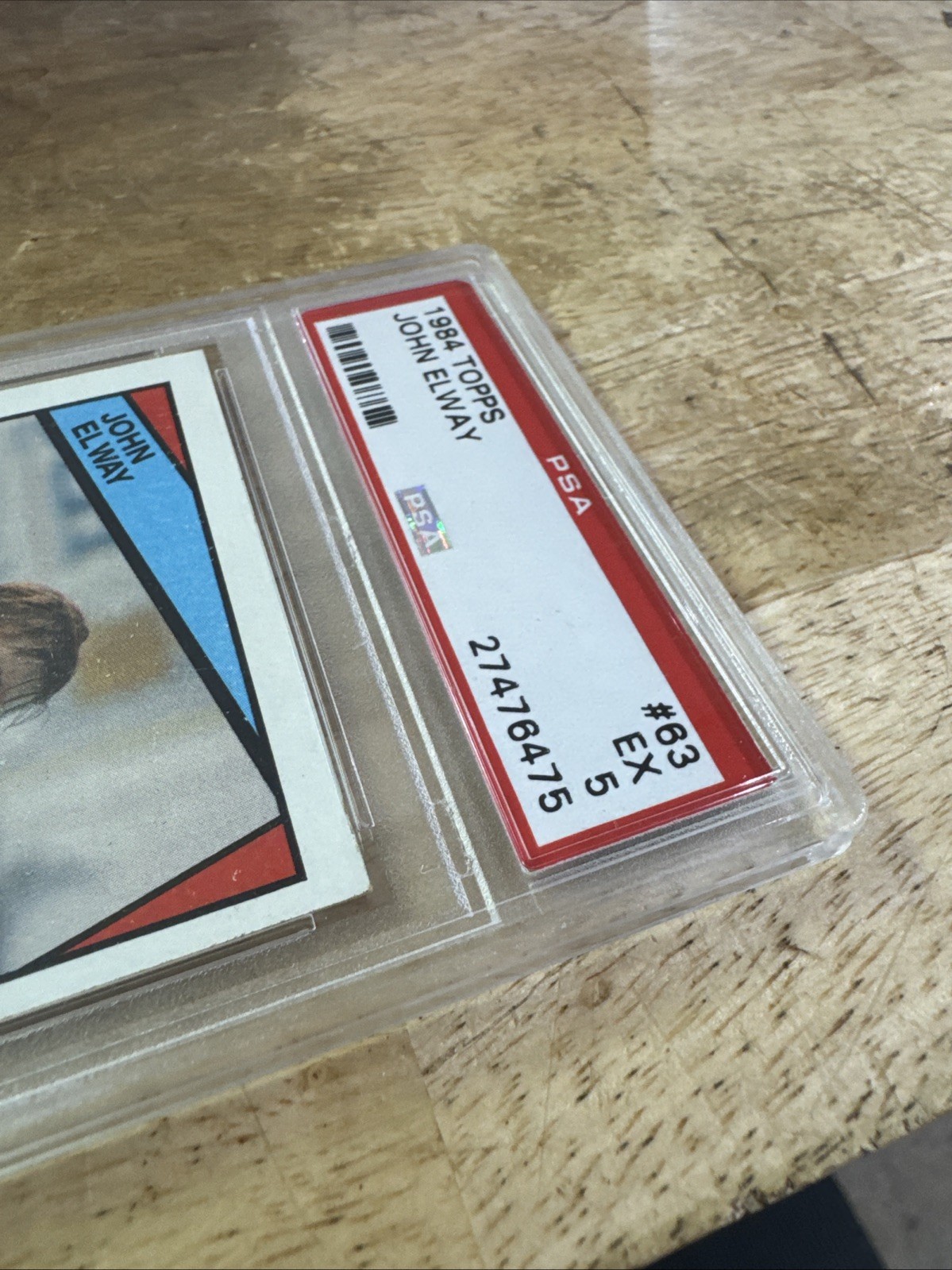 John Elway PSA 5 Rookie Vintage Topps Football Card 1984 NFL Denver Broncos RC view 18