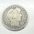 1916 Philadelphia Barber Dime 90% Silver 100+ years Old 🇺🇸 Thick Detail