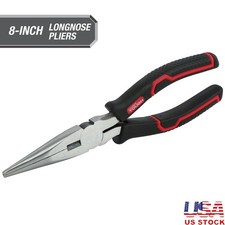 8 Inch Long Nose Pliers Side Cutter Ergonomic Grip Rust Resistant Tools New