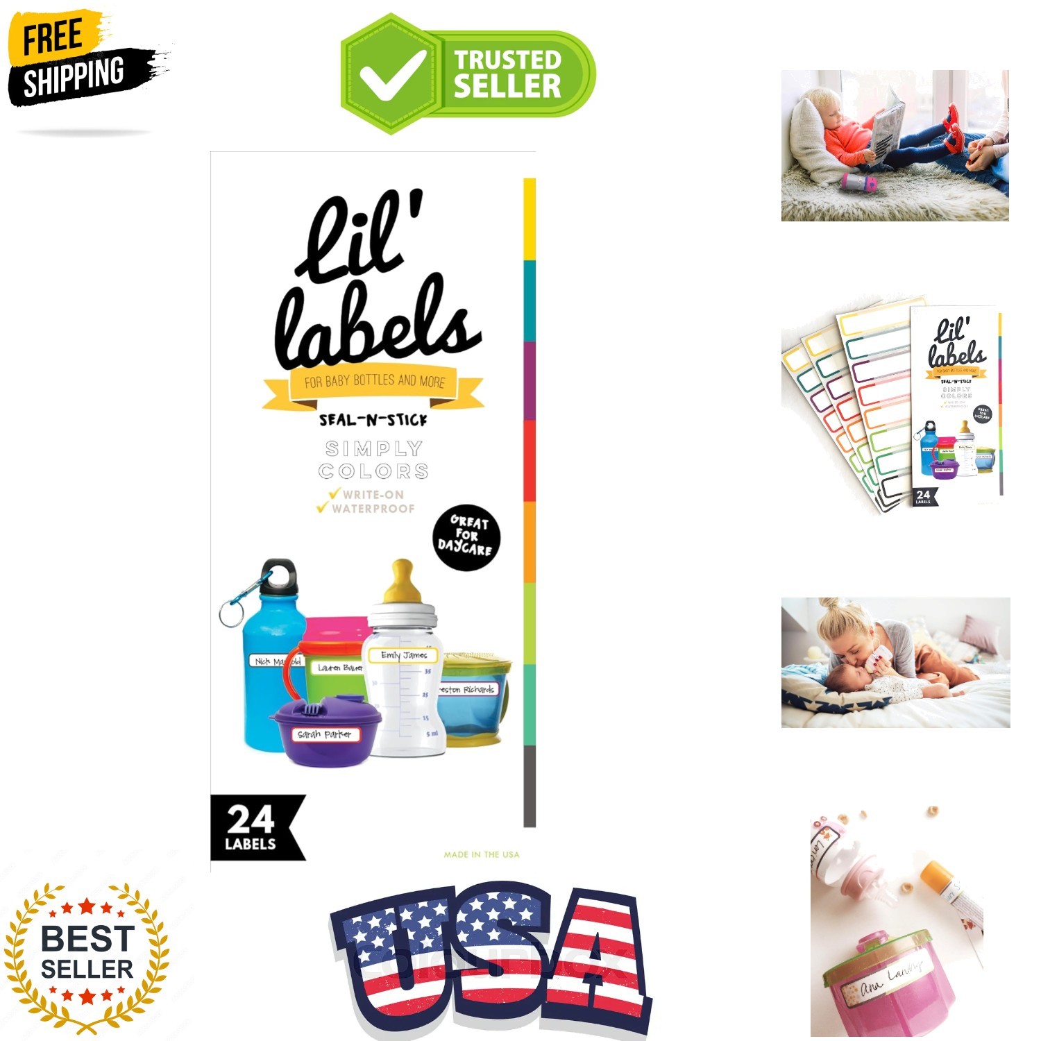 Bottle Labels, Food Pantry Label, Write-On, Self-Laminating, Waterproof Kids ...