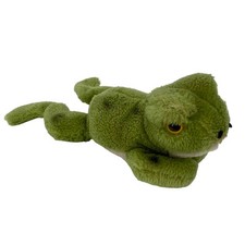 Dakin Vintage 1976 Green Frog Bullfrog Plush Nutshell Korea 11 Inch Spotted