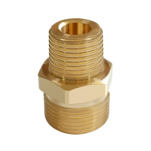 2PCS Brass Pressure Washer Coupler, M22-14mm Male, 3/8" NPT Male, 4500PSI, Hex - Afbeelding 3 van 5