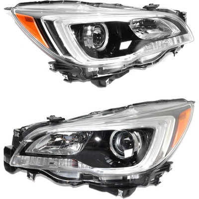 Headlight Assembly Set For 15-17 Legacy Outback LH RH CAPA with Bulb Halogen