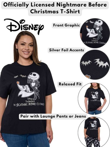 Women's & Women's Plus Nightmare Before Christmas T-Shirt & Pants Loungewear Set - 第 7/9 張圖片