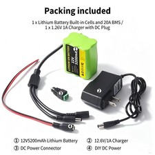12v 5.2ah Li-ion Battery Pack 10a Bms For Led Lights Diy Electronics 12v 5.2ah Li-ion Battery Pack 10a Bms For Led Lights Diy Electronics