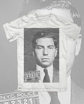 Lucky Luciano Mugshot premium Tshirt, Capo di tutti i capi,Cosa Nostra,Mob,Mafia