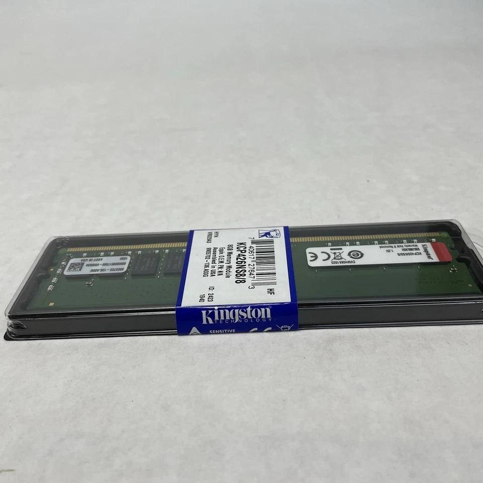 Módulo de memoria DIMM Kingston 8 GB DDR4 2666 MHz sin ECC KCP426NS8/8 sellado Foto 3 de 4