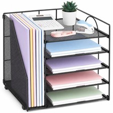 LEKETREE Desk Organizers and Accessories, 5-Tier Paper Letter Tray Organizer ...