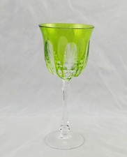 Varga Crystal Captiva Yellow-Green Wine Hock Glass 8-1/4" Multiple available