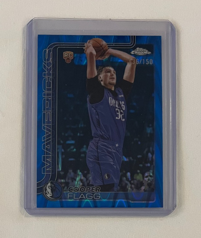 2025-26 Topps Chrome Cooper Flagg #251 RC Blue Wave Refractor Color Match /150