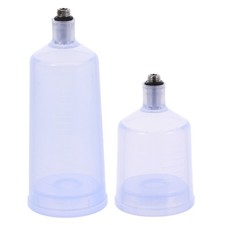 2Pcs Replaceable Airbrush Paint Bottle Clear Plastic Spray Pigment Container