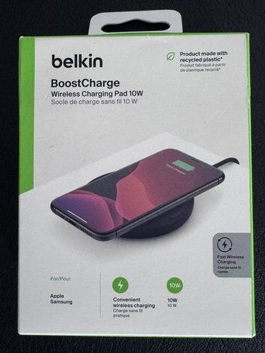 Belkin 10W Qi-Certified Quick Charger Pad for Phones, Samsung Galaxy Brand New