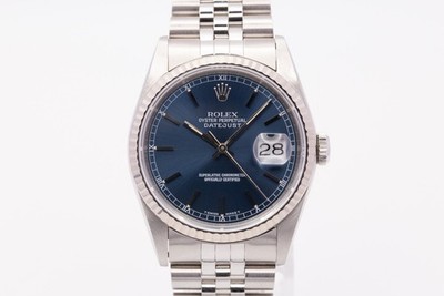 Händler: Rolex Datejust 36 16234 Jubilee Blue Fullset 1991 Italy Great Condition