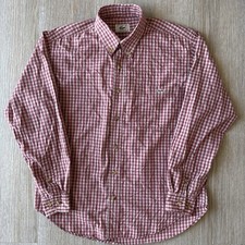 Vintage Lacoste Checkered Button Down Shirt Red White Size 36 Small Classic Fit