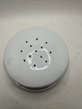 Crate & Barrel Brie Cheese Baker Dish White Porcelain Vented Lid Holes 7" EUC