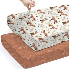 BROLEX Baby Fitted Crib Sheets: Kid Sheets - Set 52X28 Inch, Fox foliage