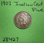 1903 Indian Head Cent / Penny 1c  Fine