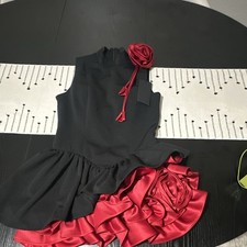 Womens Black/Red Fit & Flare Mini Dress S Sle...