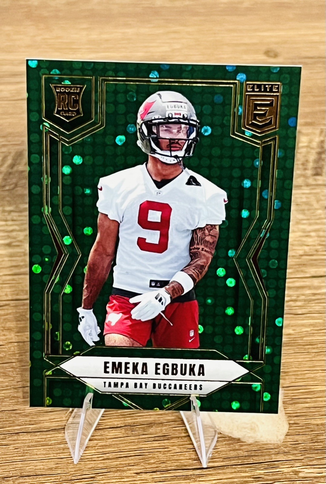 2025 Panini Donruss Elite Rookies Emeka Egbuka #102 Green Disco (RC) Buccaneers