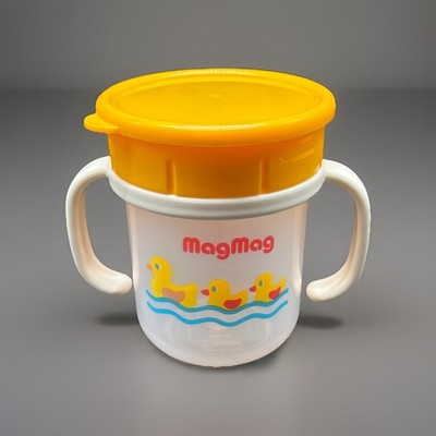 Vintage MagMag Pigeon Cup Japan Childrens Kids Sippy Cup Yellow Ducks