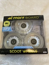 MORF BOARD SCOOT Wheels 3 Pack Replacement Light Up Scoot Clear Glow Sealed-NEW