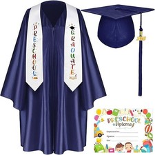 6 Pcs Kindergarten Preschool Graduation Cap and Gown 2026 Tassel Stole Certifica