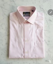 NWT Chaps Men Dress Shirt 15.5 34/35 Regular Fit Comfort Stretch Pink Checkered
