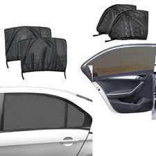 Car Front  Rear Window Sun Shades, Stretchy Breathable Mesh Side 4PCS